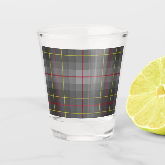 Grey Tartan Shot Glass (Front)