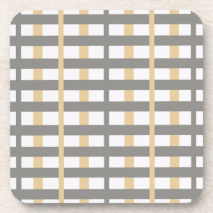 Grey Taupe Stripe Design © Cathy Thompson Art Coaster