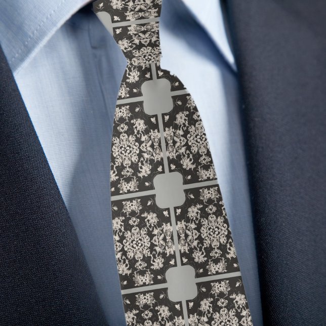 Grey Taupe Tile Pattern Necktie (Creator Uploaded)