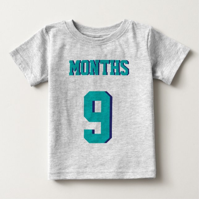 Grey & Teal Baby | Sports Jersey Design Baby T-Shirt (Front)
