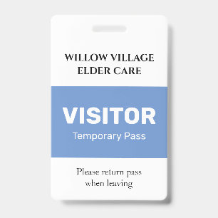Grey Temporary Guest Pass Hospital Care Home ID Badge