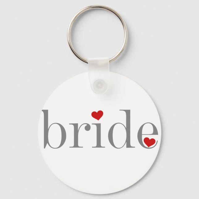 Grey Text Bride Key Ring (Front)