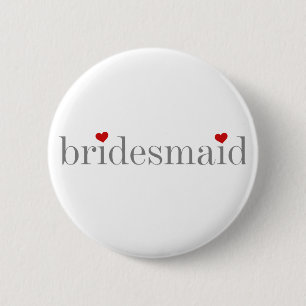 Grey Text Bridesmaid 6 Cm Round Badge