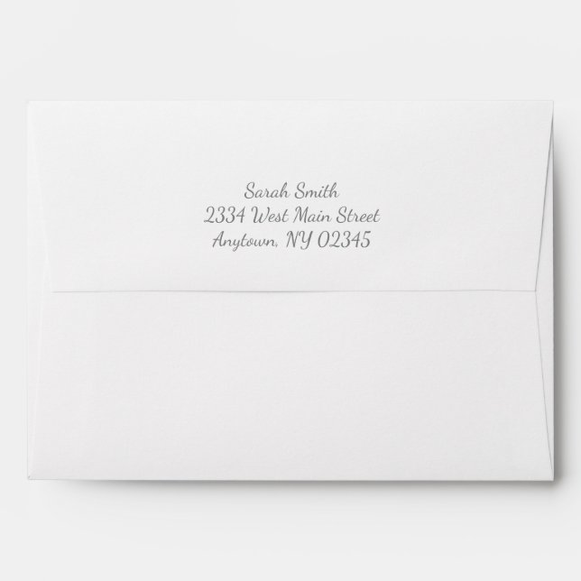 Grey Text Envelopes with Return Address on Flap (Back (Top Flap))