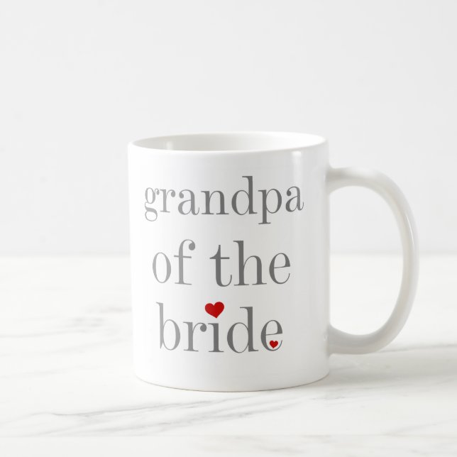 Grey Text Grandpa of Bride Coffee Mug (Right)