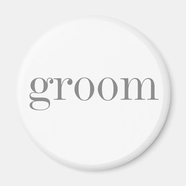 Grey Text Groom Magnet (Front)