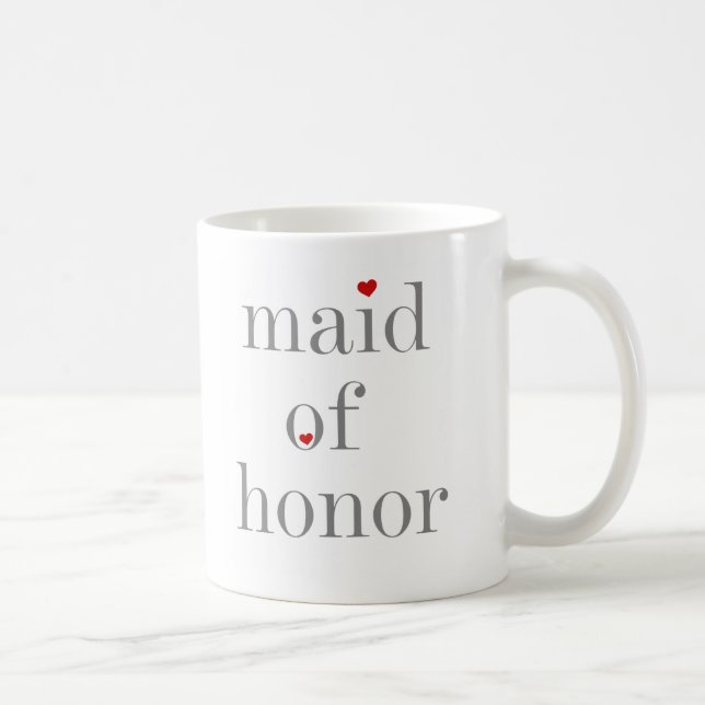 Grey Text Maid of Honour Coffee Mug (Right)