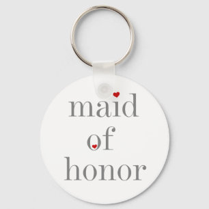 Grey Text Maid of Honour Key Ring