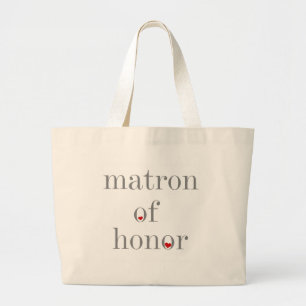 Grey Text Matron of Honour Large Tote Bag