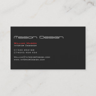Grey Text Only Modern Minimalistic Business Card