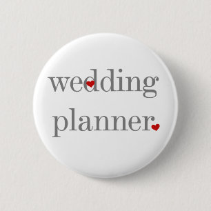 Grey Text Wedding Planner 6 Cm Round Badge
