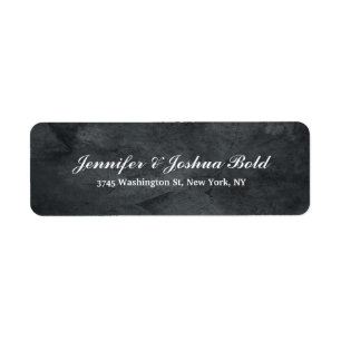 Grey Texture Classic Creative Brush Script Family Return Address Label