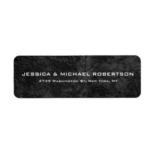 Grey Texture Plain Elegant Modern Trendy Family Return Address Label