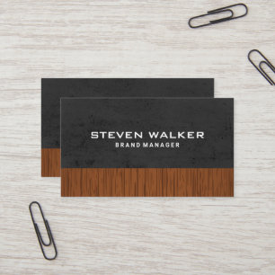 Grey Texture Wood Business Card