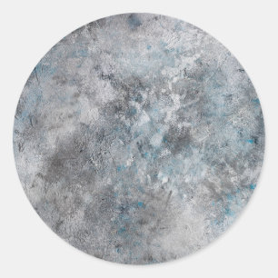 Grey textured concrete wall background classic round sticker