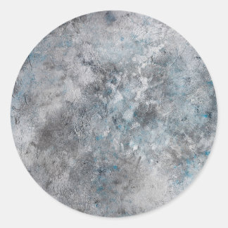 Grey textured concrete wall background classic round sticker