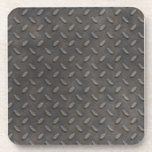 Grey Textured Industrial Metal Coaster