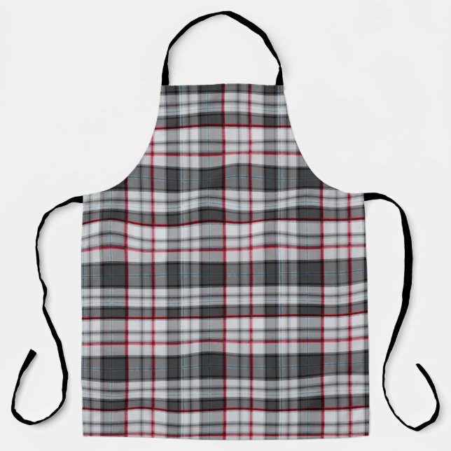 Grey textured tartan plaid  apron (Front)