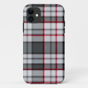Grey textured tartan plaid  iPhone 11 case