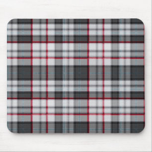Grey textured tartan plaid  mouse pad