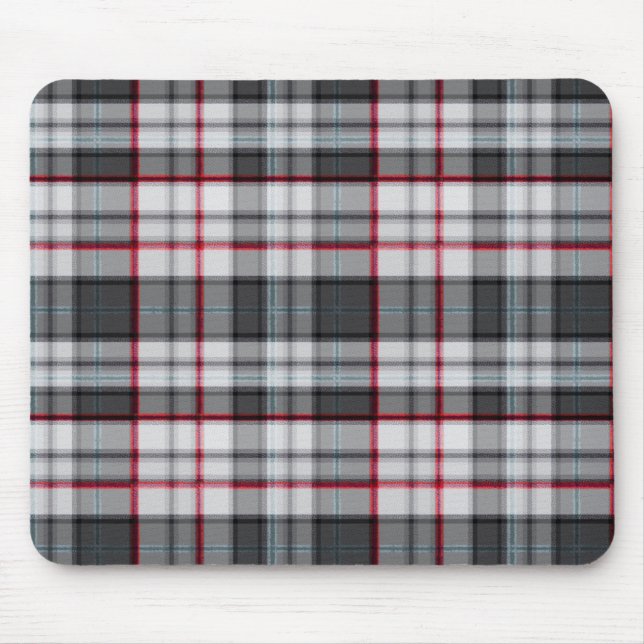 Grey textured tartan plaid  mouse pad (Front)