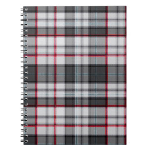 Grey textured tartan plaid notebook