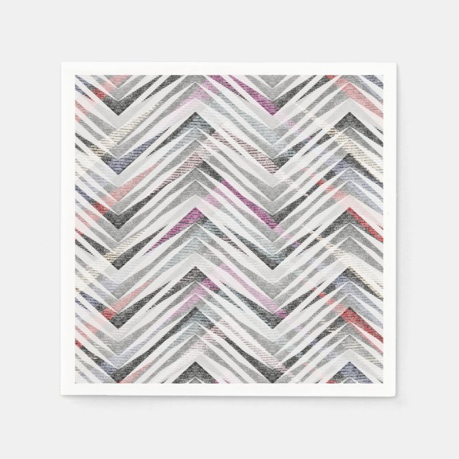 Grey textured zigzag napkin (Front)
