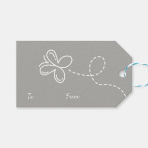 Grey Thank You Butterfly Party / Wedding Gift Tags