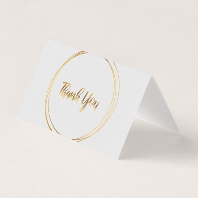 Grey thank You Cards with gold circles (Front)