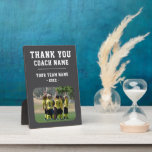 Grey Thank you Coach Team Name Photo Plaque<br><div class="desc">Grey Thank you Coach Team Name Photo plaque. Personalise with your coach name, team name, team photo and year. You can change any text on the plaque. A great gift and a keepsake plaque for a soccer coach! Get the team to sign the non-designed areas with a fine point permanent...</div>