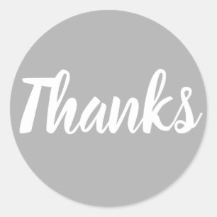 Grey thank you simple business sticker