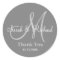 Grey Thank You Wedding Monogram Sticker