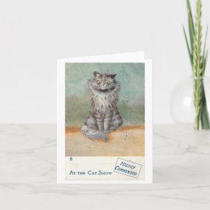 Grey @ the Cat Show II by Louis Wain Card