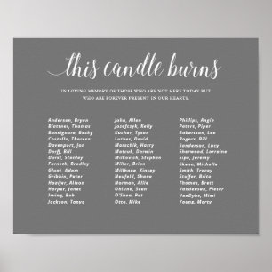 Grey This Candle Burns School Reunion Memorial Poster