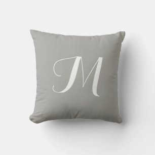Grey Throw Pillow - Silver Throw Pillow