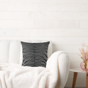 Grey Tiger Skin Print Cushion