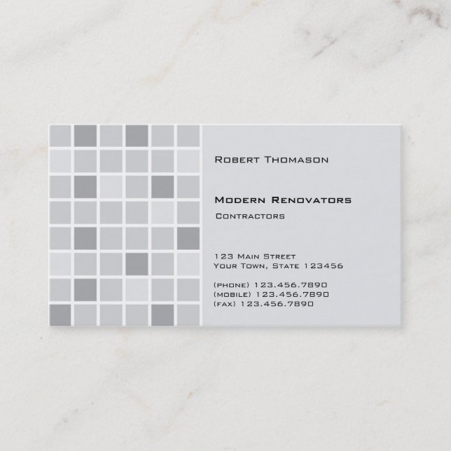 Grey Tile Business Card (Front)