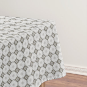 Grey Tiled Diamond Square Pattern Tablecloth