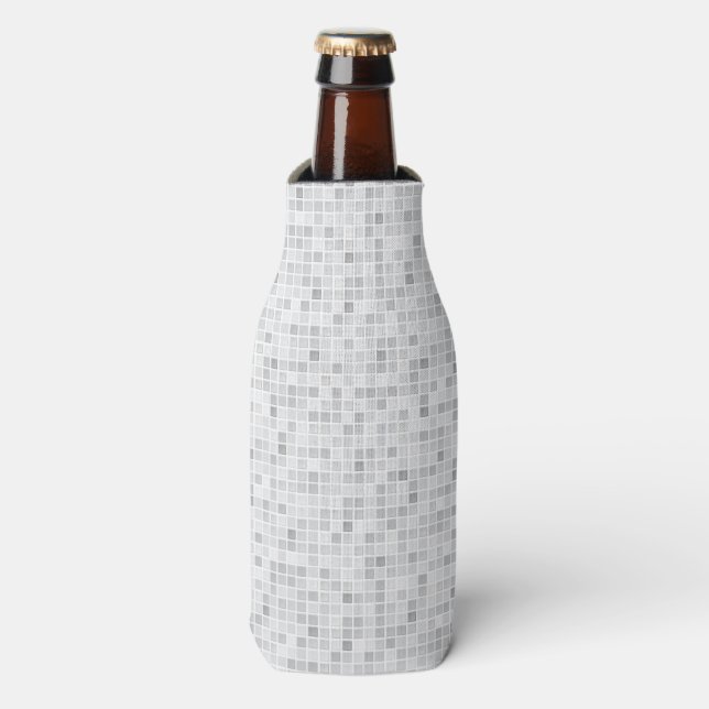 Grey Tiles Pattern Bottle Cooler (Bottle Front)