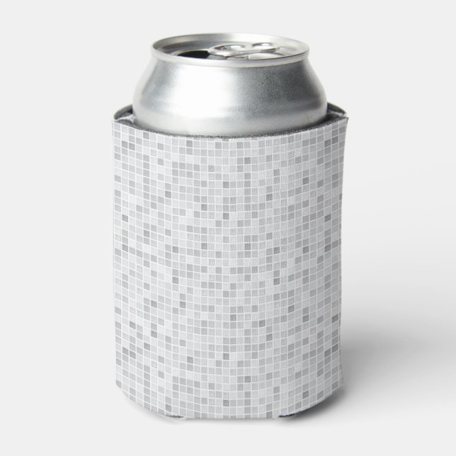 Grey Tiles Pattern Can Cooler (Can Front)