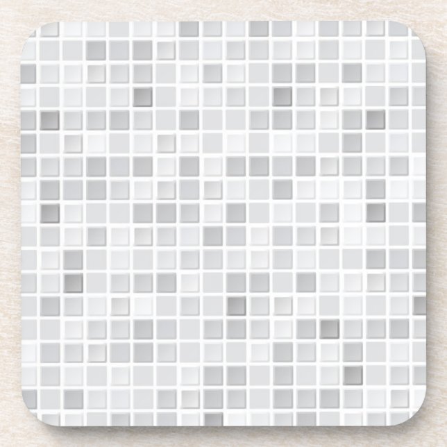 Grey Tiles Pattern Coaster (Front)