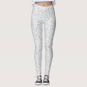 Grey Tiles Pattern Leggings