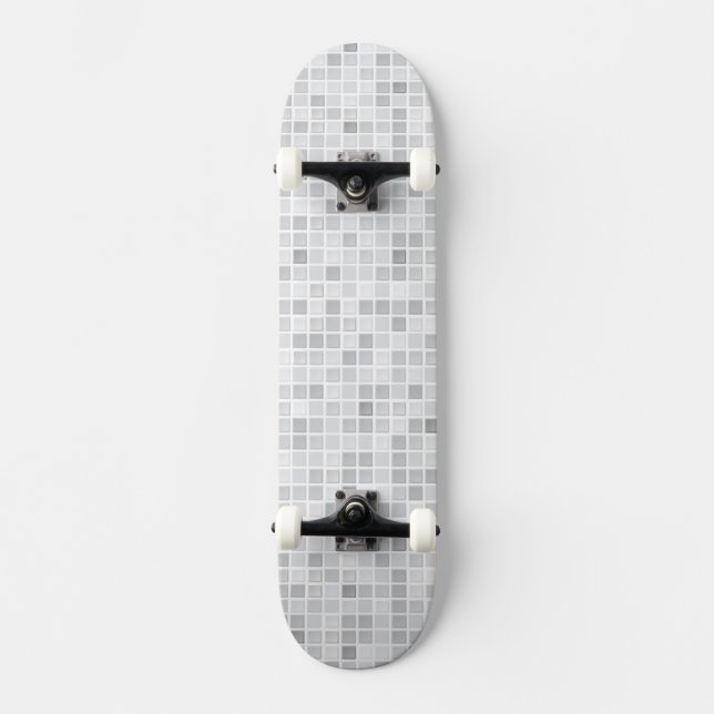 Grey Tiles Pattern Skateboard (Front)