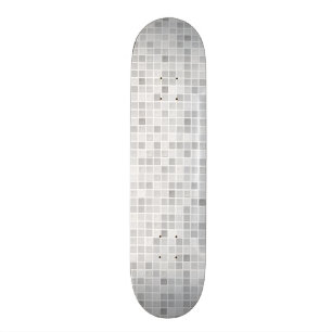 Grey Tiles Pattern Skateboard