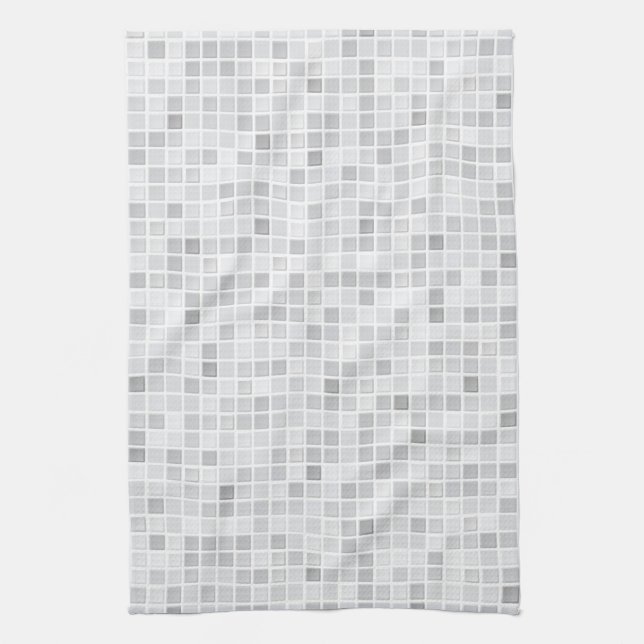 Grey Tiles Pattern Tea Towel (Vertical)