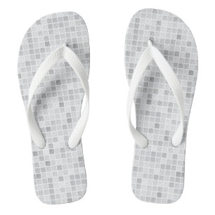 Grey Tiles Pattern Thongs