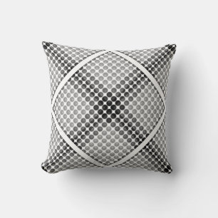 Grey to black balls or holes, cross-aligned square cushion