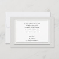Grey Tone Sympathy Thank You Card
