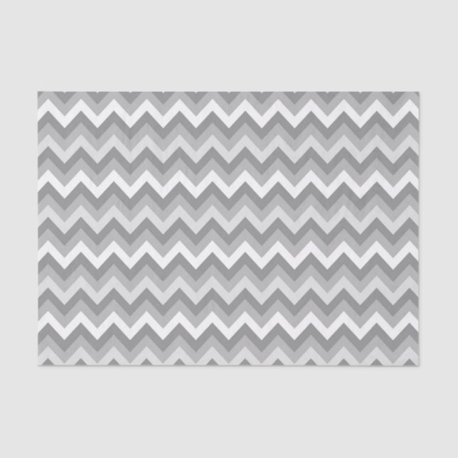 Grey Toned Chevron Background Tissue Paper (Front)