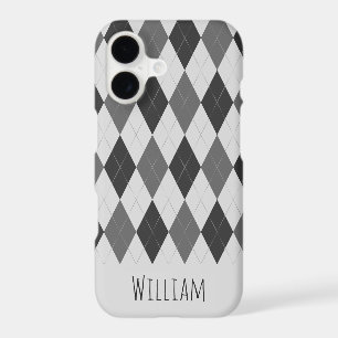 Grey Tones Argyle Pattern iPhone 7/8 Case